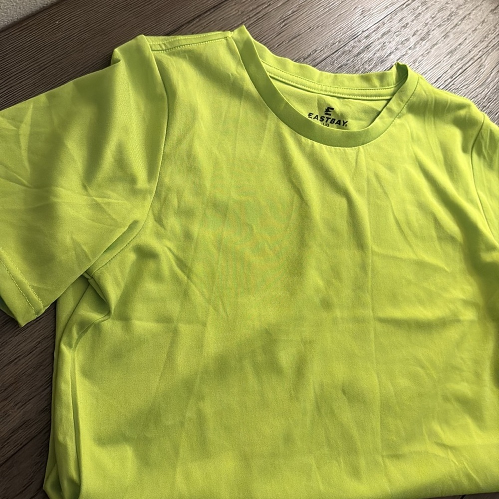 NEW [Eastbay] Gymtech Performance Athletic Shirt, Lime, Youth M 10/12 or L 14/16 - Picture 7 of 11
